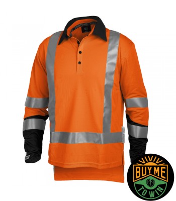 Hi Vis Silverdry Long Sleeve Polo